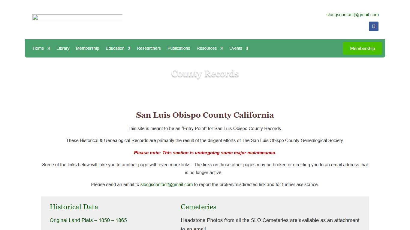 County Records - San Luis Obispo County Genealogical Society