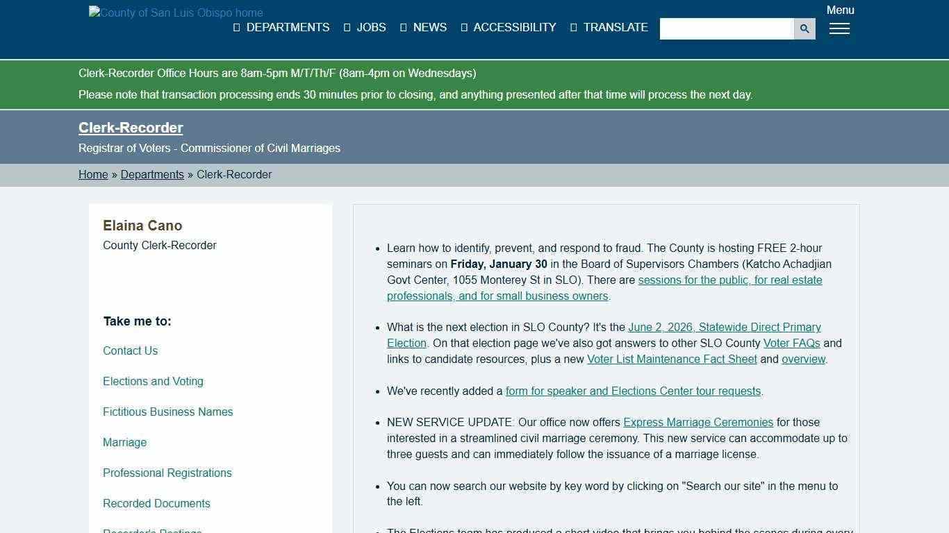 Clerk-Recorder - County of San Luis Obispo