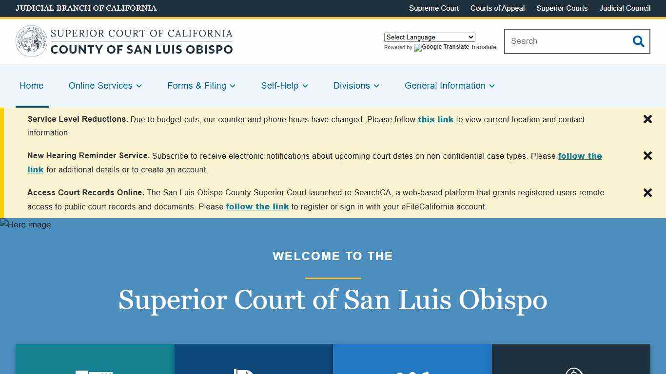 Home | Superior Court of California | County of San Luis Obispo